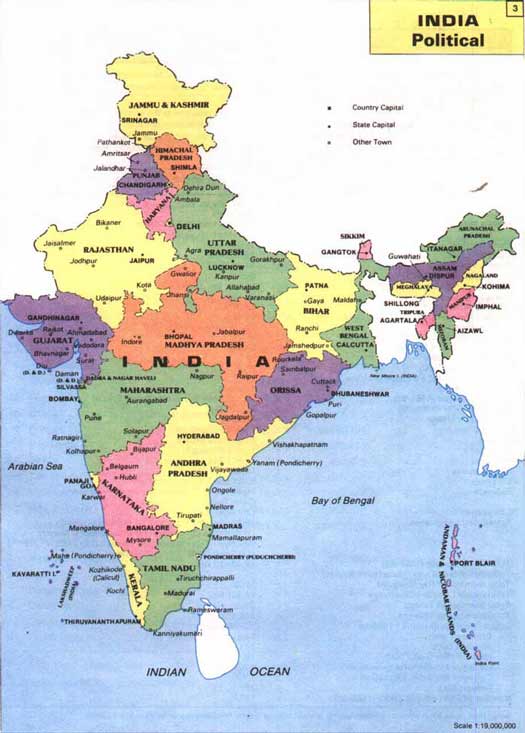 political map of india