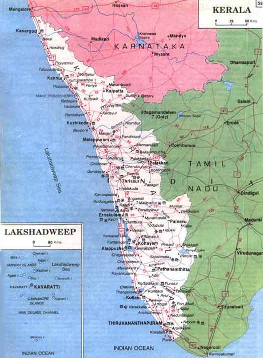 Map Of Kerala. map of Kerala