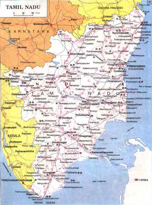 map of tamilnadu